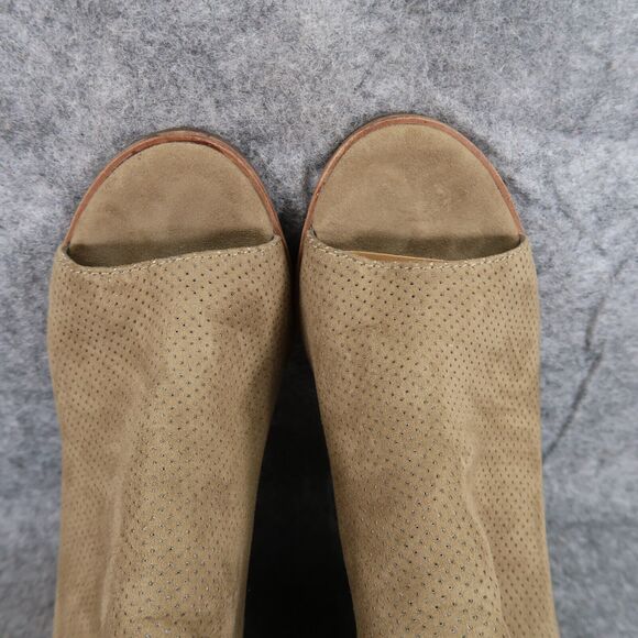 Dolce Vita Shoes Womens 7.5 Bootie Fashion Open Toe Cutout Chunky Heel Olive Zip - Picture 8 of 15